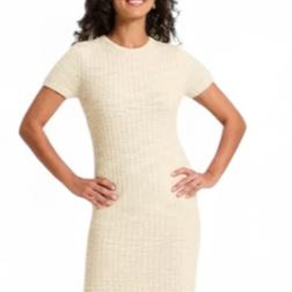 Universal Thread Women's Short Sleeve Rib Mini Sweater Dress